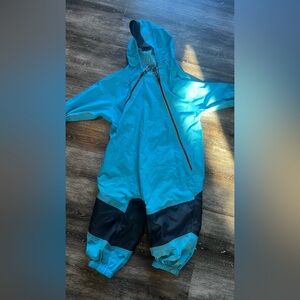 Blue and Black Shell Rain Suit